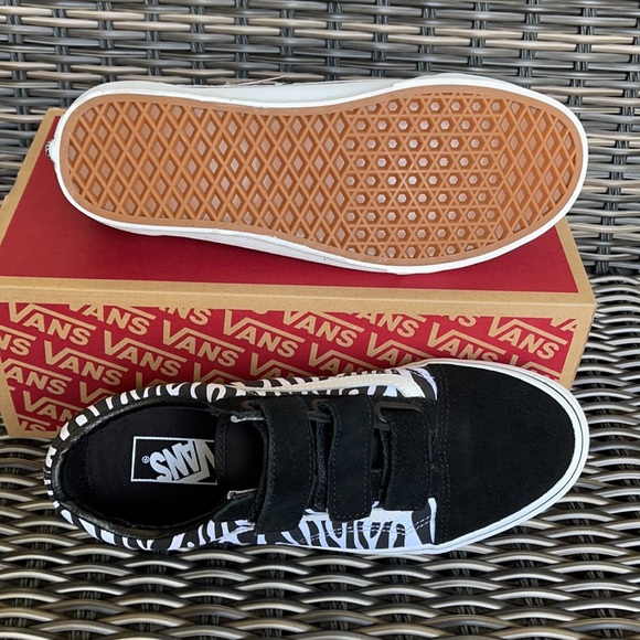 Vans Old Skool Velcro Suede/Canvas Black/Zebra MENS - Picture 5 of 16